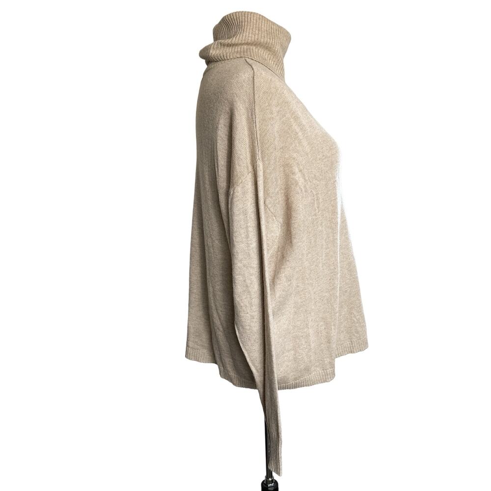 Z Supply Agnes Soft Turtleneck Oversized Pullover Sweater Light Cream Tan Medium - Picture 4 of 16